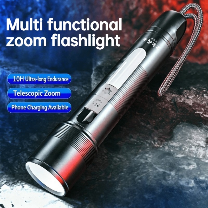 Outdoor Camping Lighting - Multi Functional LED Flashlight Zoomable COB