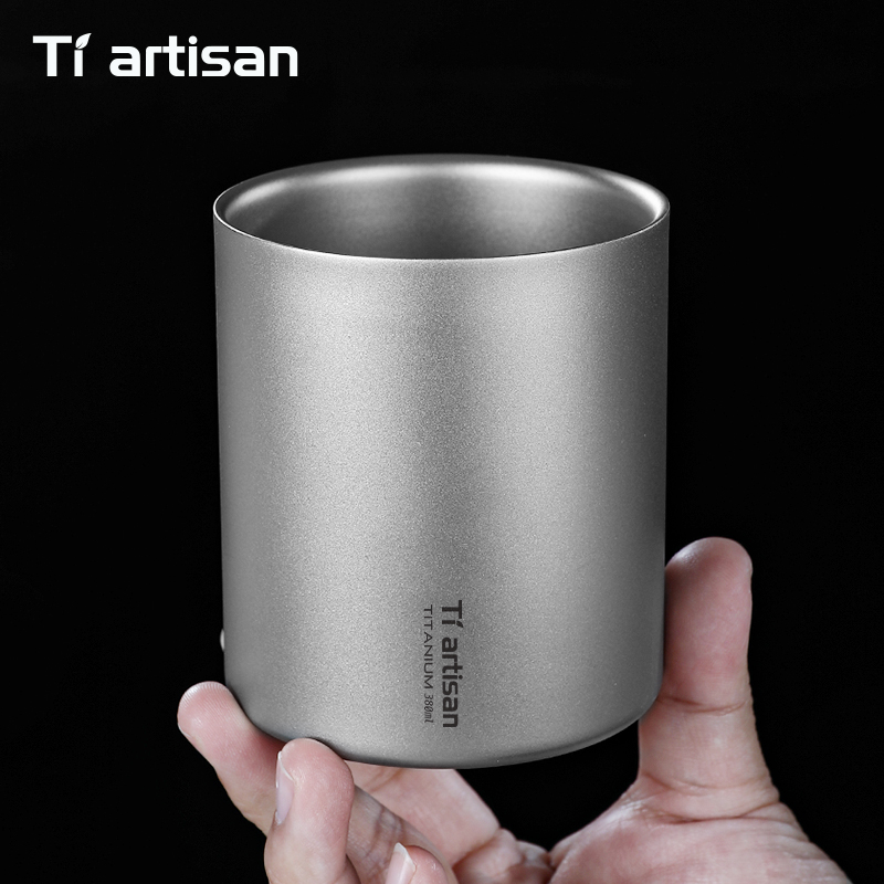 Outdoor Camping Games - Tiartisan 380ml Titanium Handless Coffee Mug