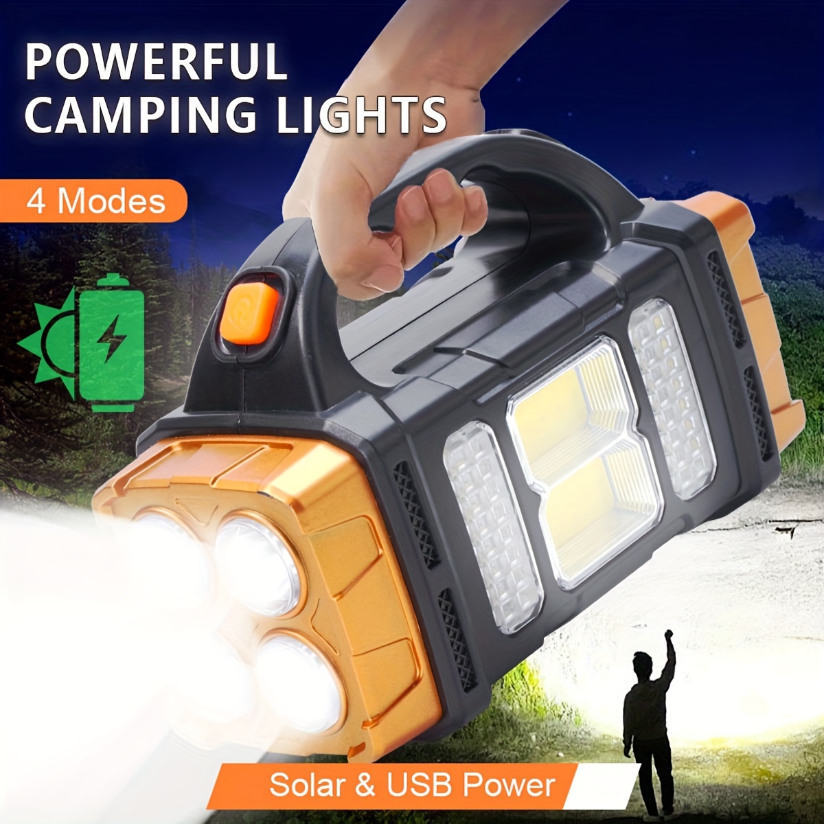 Battery Outdoor Camping - New Upgrade Rechargeable High Power Solar
