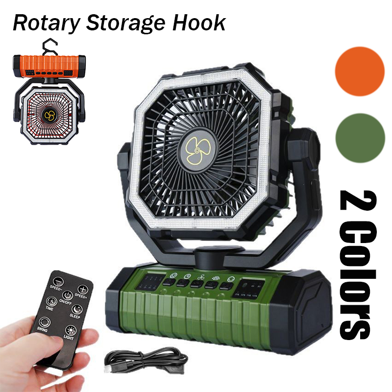 Outdoor Camping House - 20000mAh Rechargeable Camping Fan Portable Battery