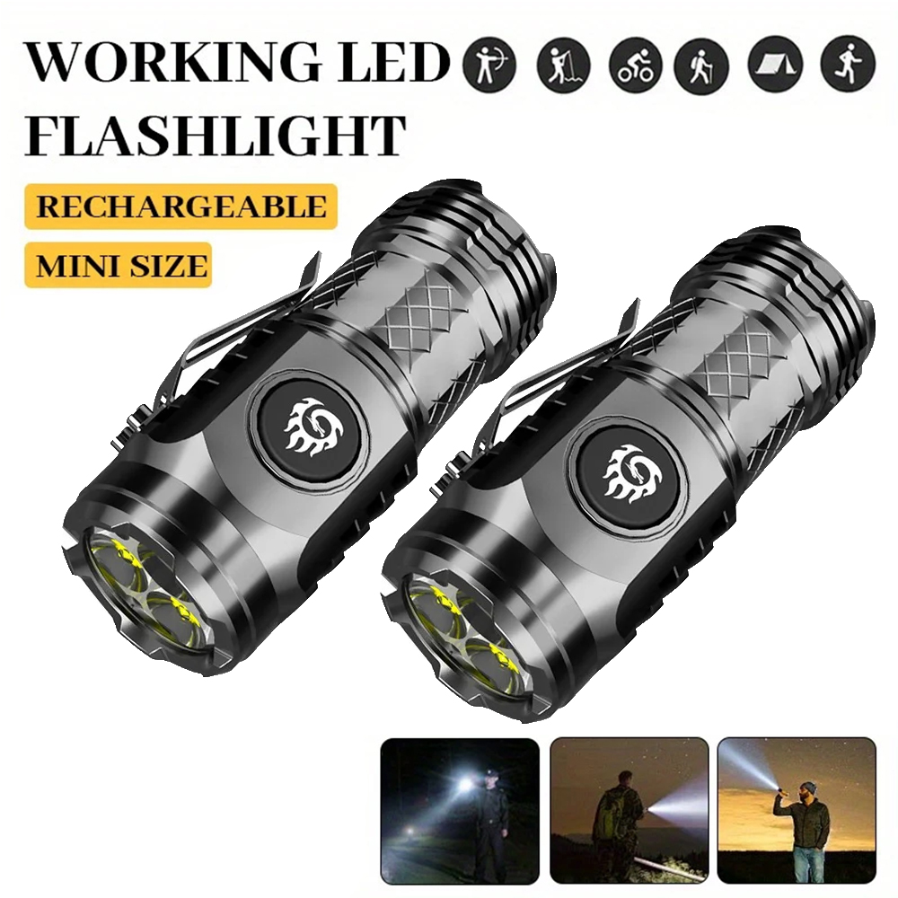 Battery Outdoor Camping - High Strong Power LED Flashlight Built-in