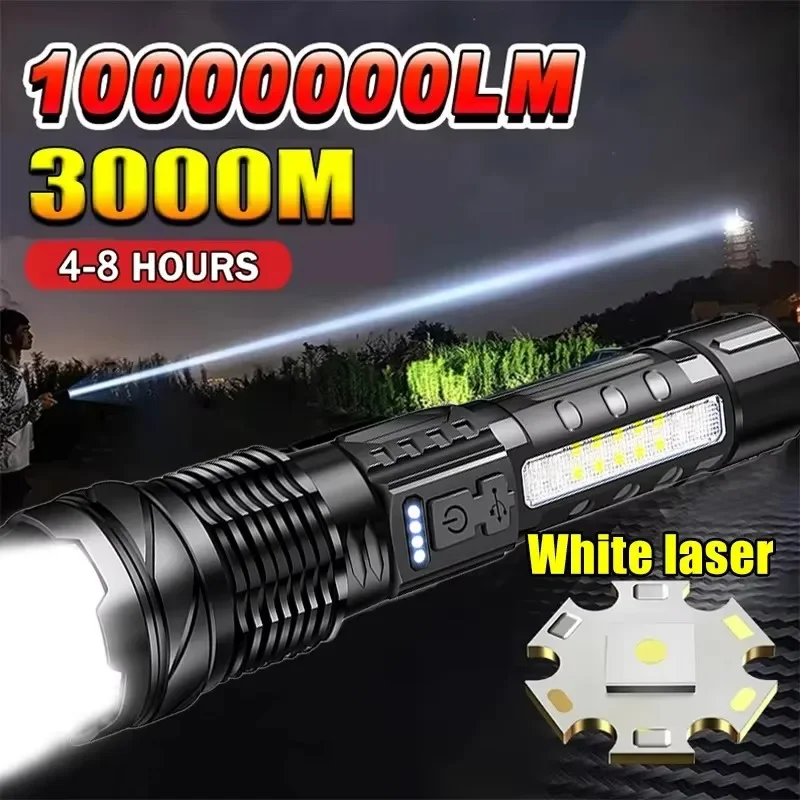 Battery Outdoor Camping - Powerful LED Flashlight Battery Display USB
