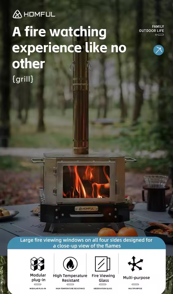 HOMFUL Portable Firewood Stove - Outdoor Camping Wood Stove review and price