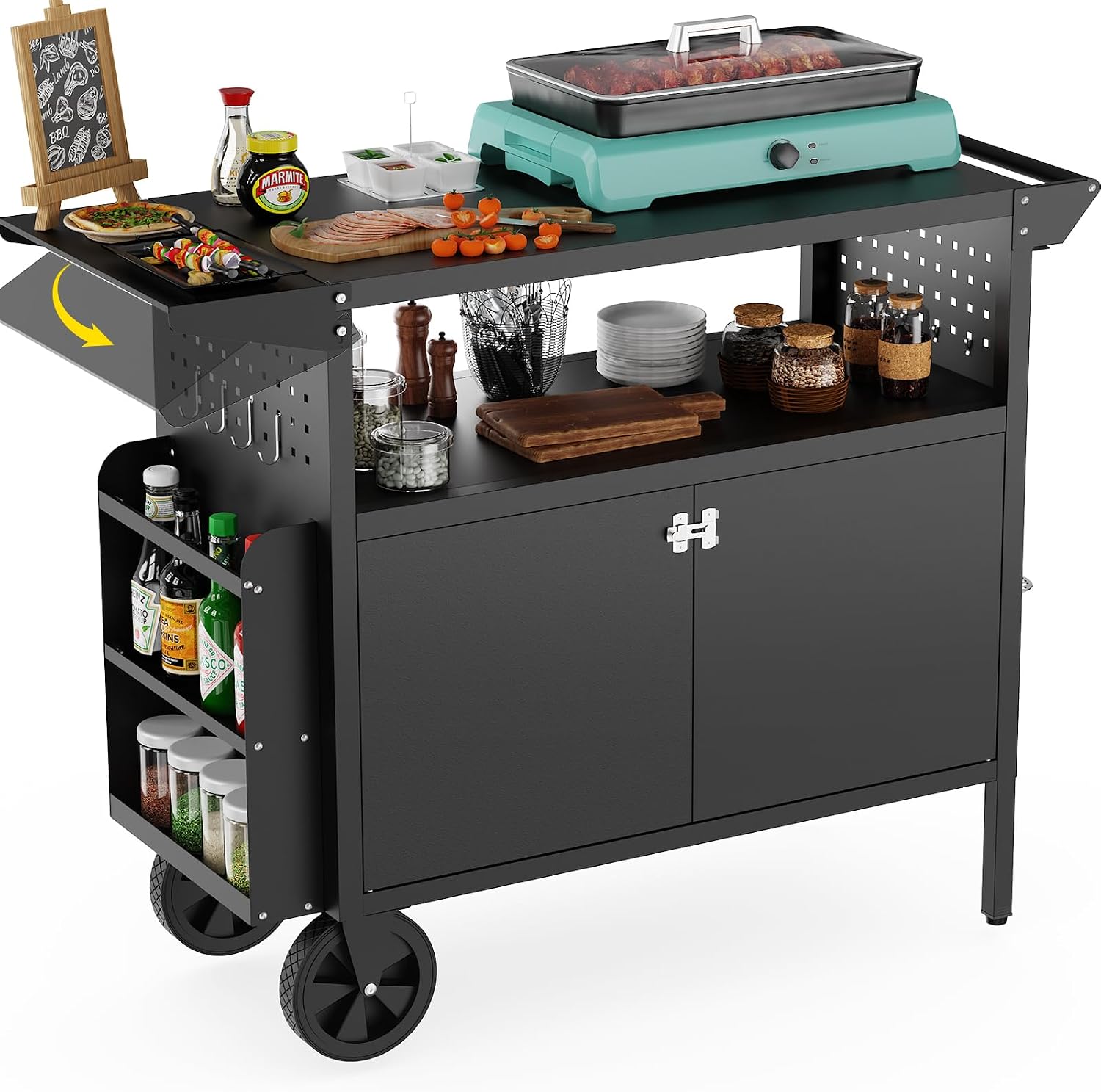 Outdoor Grill Cart Table With  - Outdoor Camping Bbq review and price