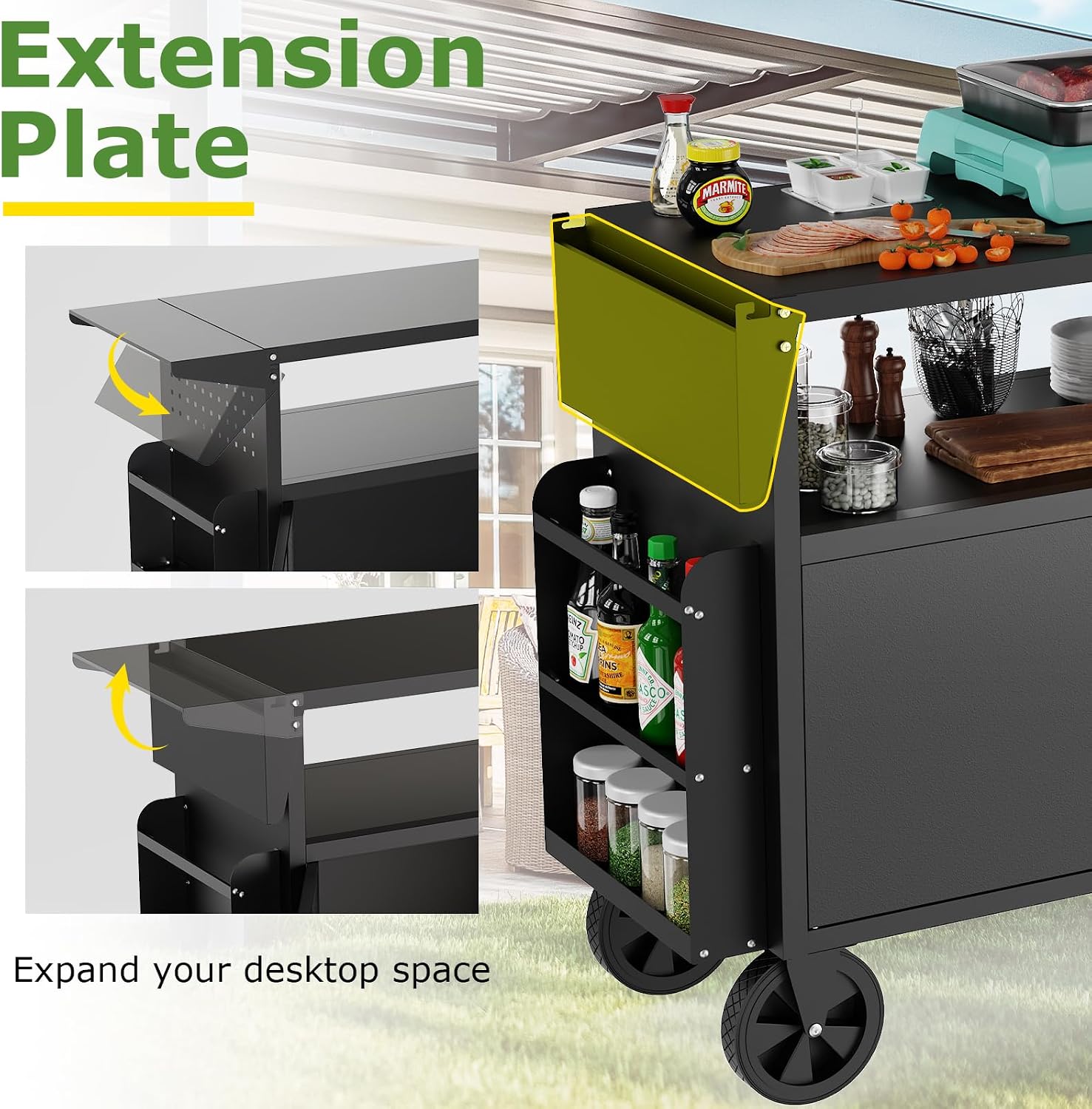 Outdoor Grill Cart Table With  - Outdoor Camping Bbq review and price