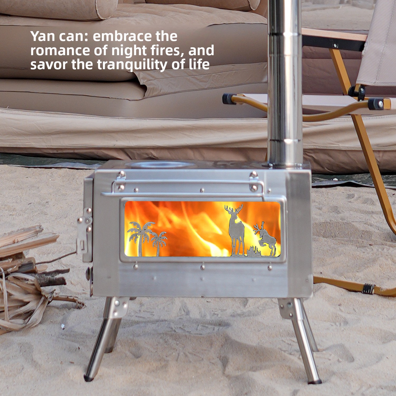 Portable Folding Wood-burning  - Outdoor Camping Wood Stove review and price
