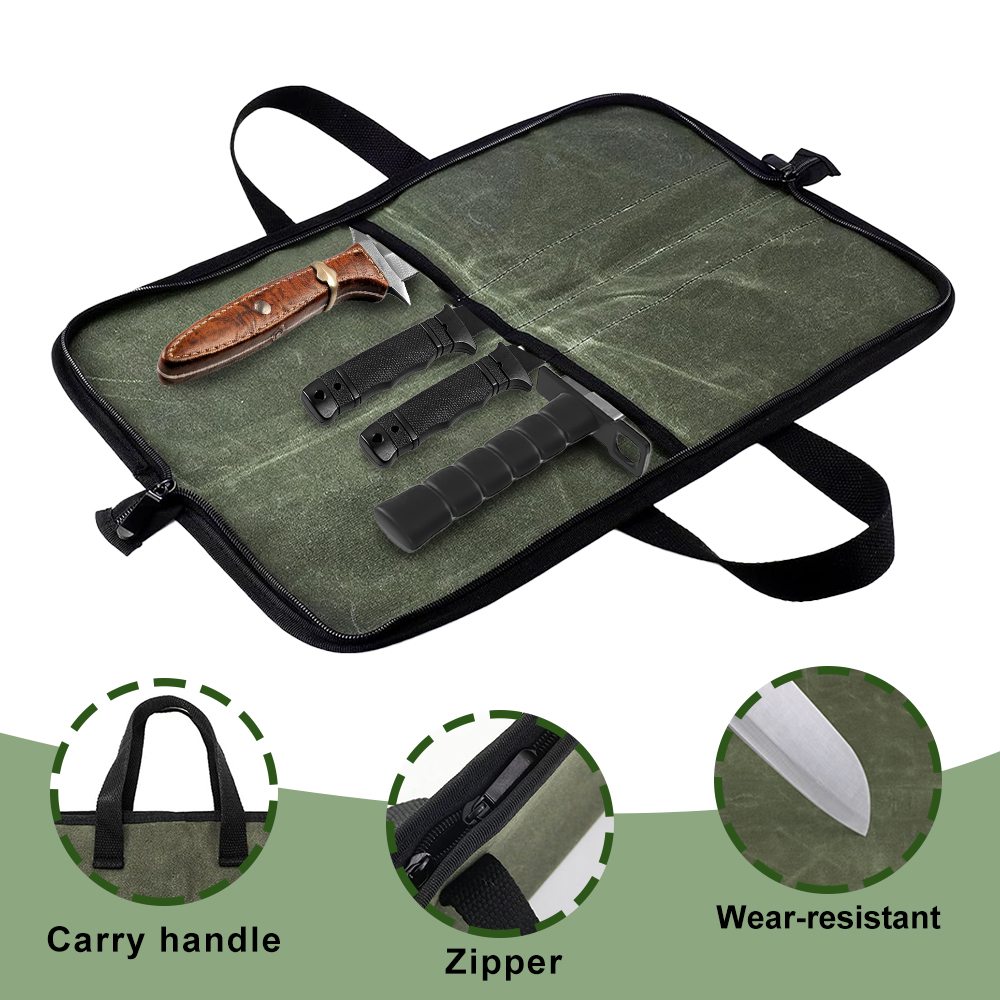 Waxed Canvas Knife Roll Bag Mu - Camping Knife Multi-Tool review and price