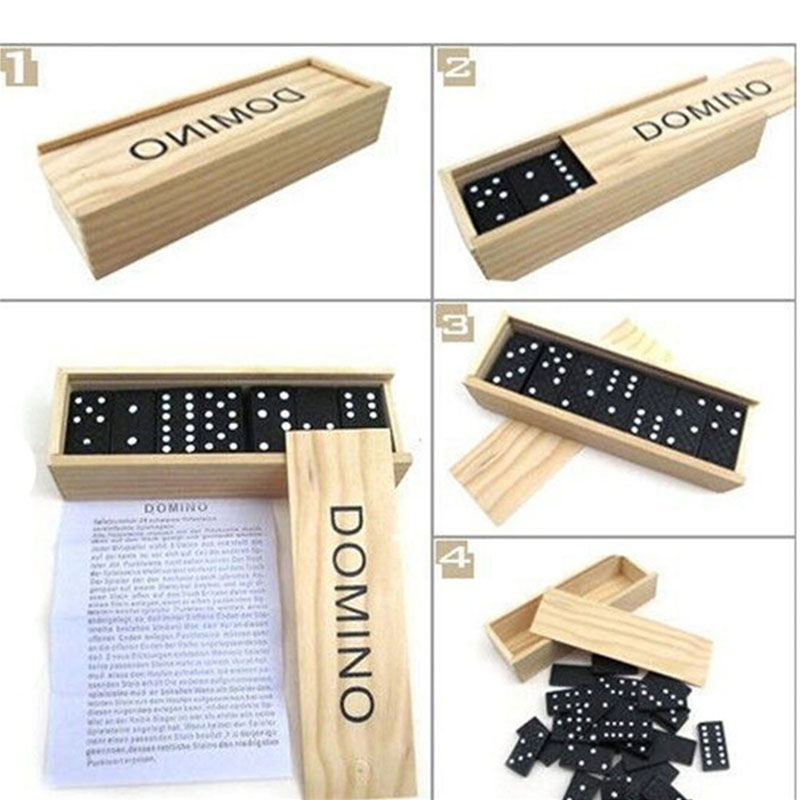 28pcs/Set Wooden Domino Board  - Outdoor Camping Games review and price