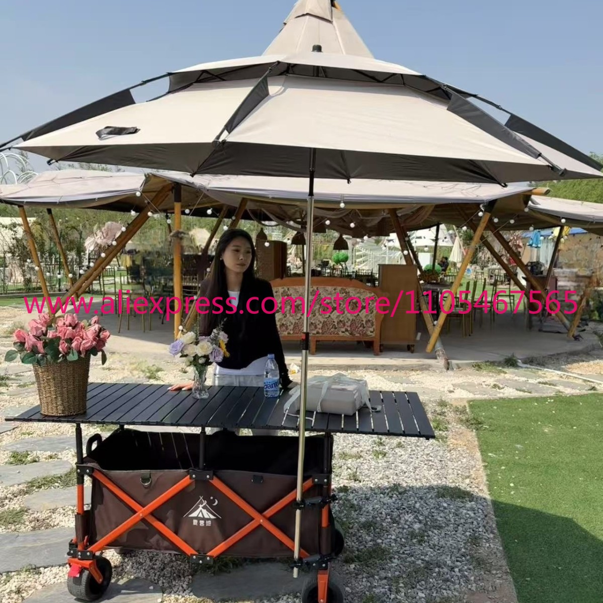 1PCS camper stall large foldab - Outdoor Camping Umbrella review and price