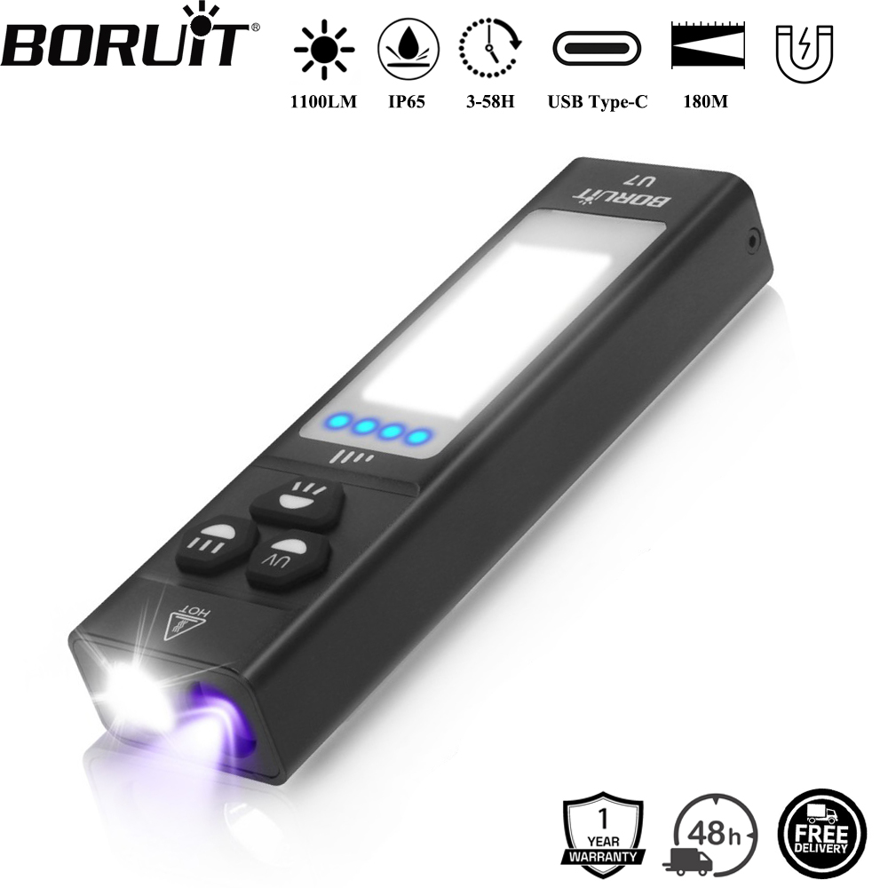 BORUiT U7 UV LED EDC Flashligh - Battery Outdoor Camping review and price
