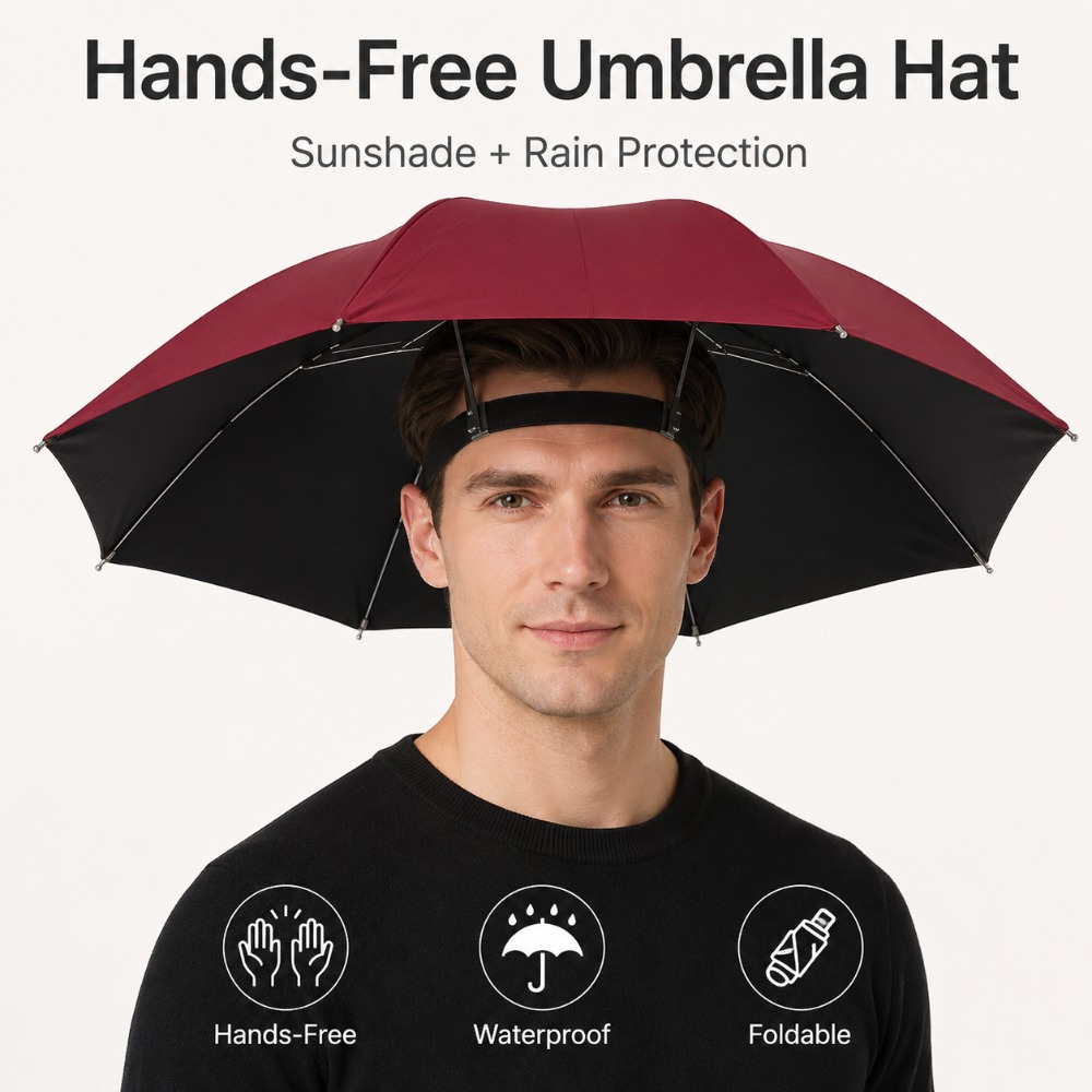 Foldable Head Umbrella Hat Han - Outdoor Camping Umbrella review and price
