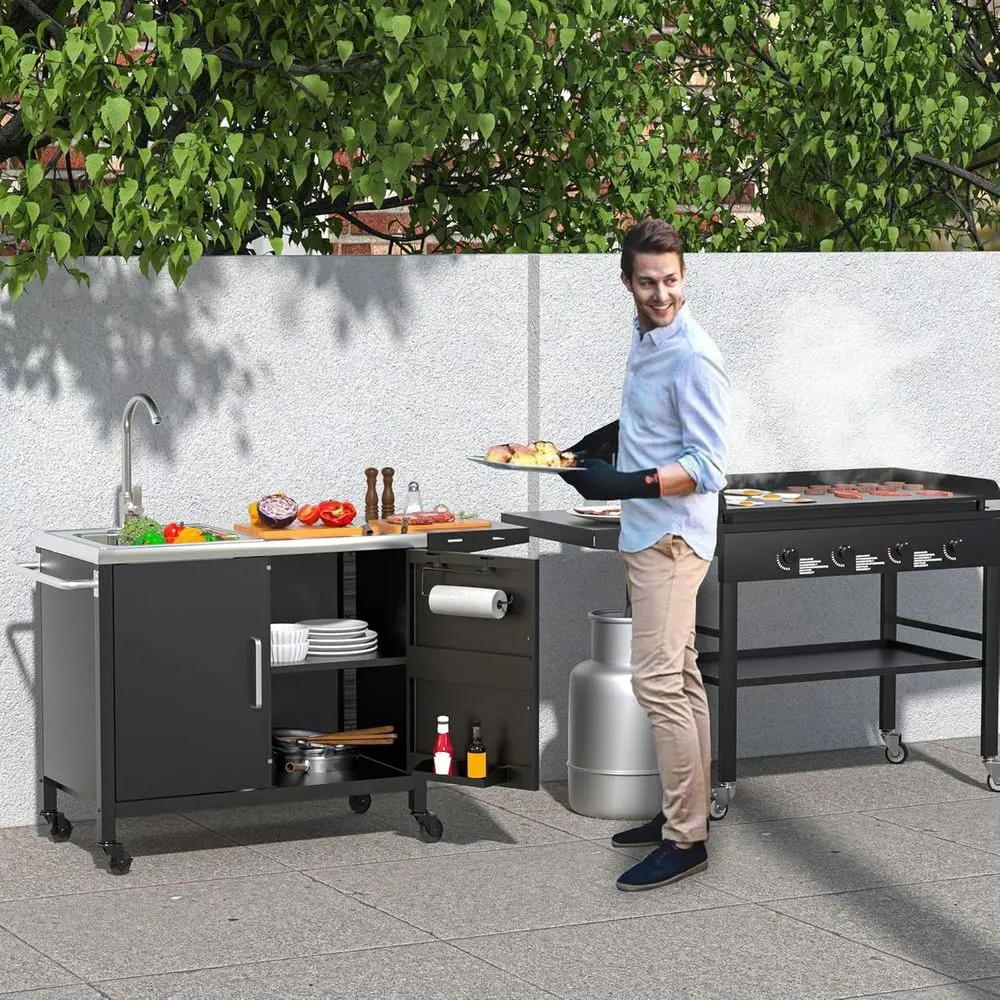 Outdoor Kitchen Island with St - Outdoor Camping Sink review and price