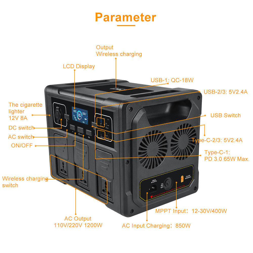1200W Portable Solar Generator - Battery Outdoor Camping review and price