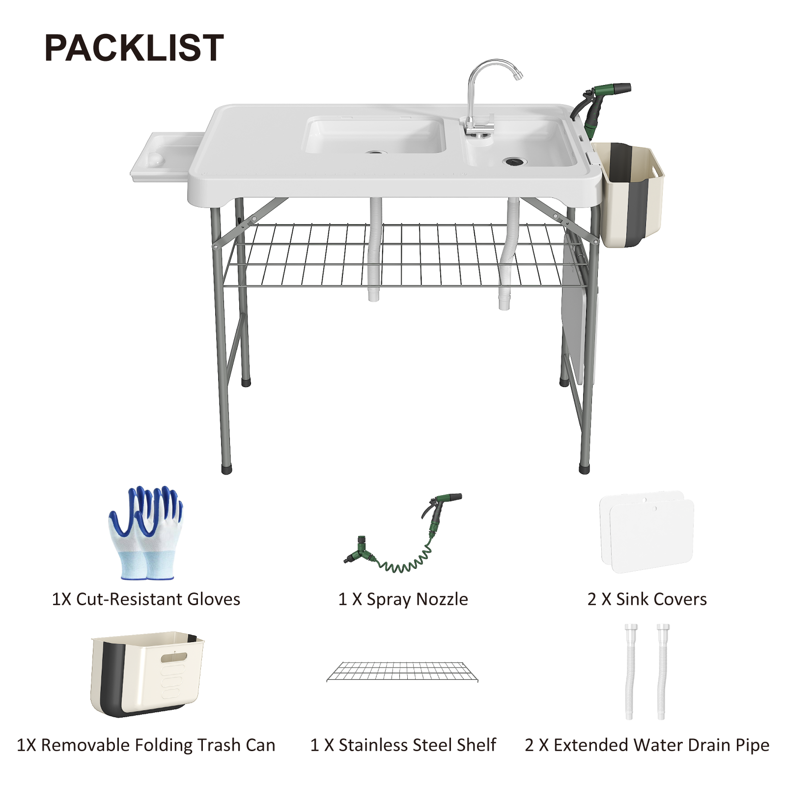 Folding Fish Cleaning Table wi - Outdoor Camping Sink review and price