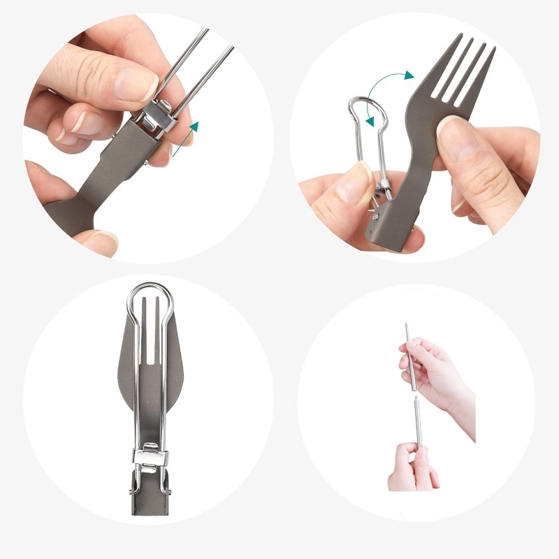 Titanium Foldable Utensil Set  - Camp Utensil Set review and price