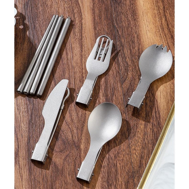 Titanium Foldable Utensil Set  - Camp Utensil Set review and price
