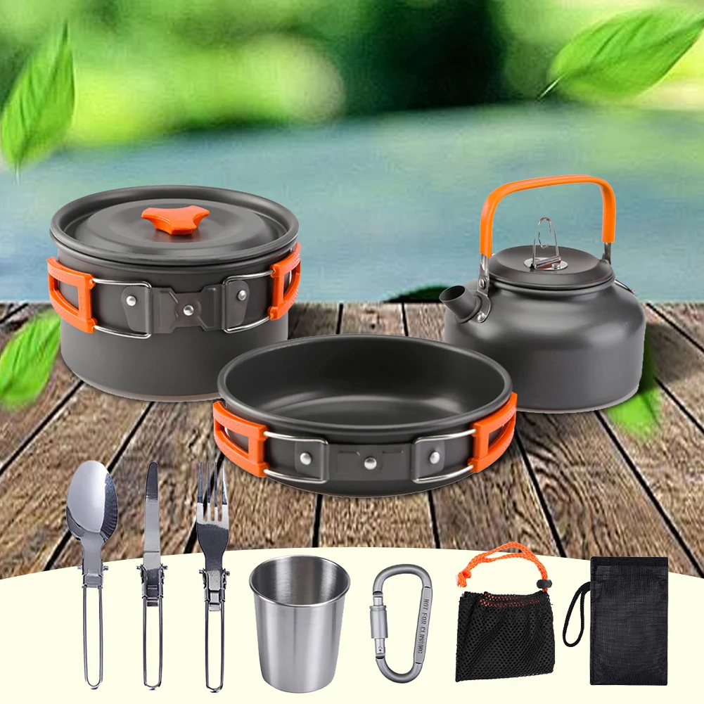 Camping Cookware Kit Kettle Po - Camp Utensil Set review and price
