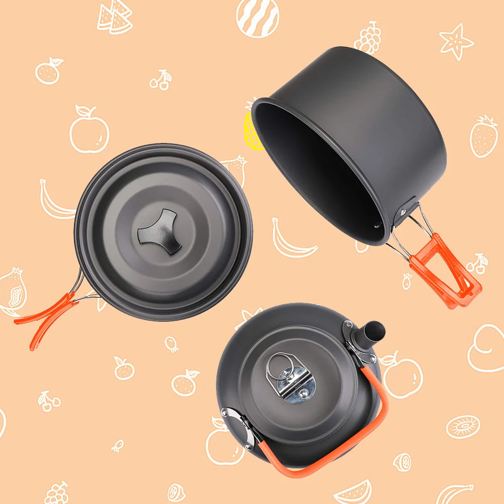 Camping Cookware Kit Kettle Po - Camp Utensil Set review and price